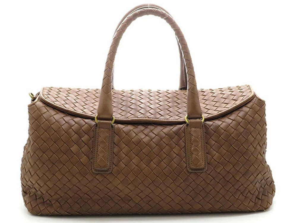 BOTTEGA VENETA Bag Shoulder Intrecciato Brown Leather